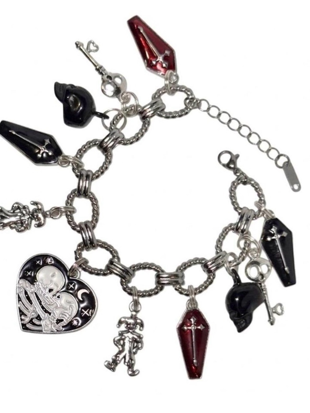 Silver Skeleton Charm Bracelet - Picture 5 of 5